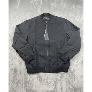 Barabas BP22 Studded Bomber Jacket Men's 3XL Black Crystal Rhinestone Zip NWT